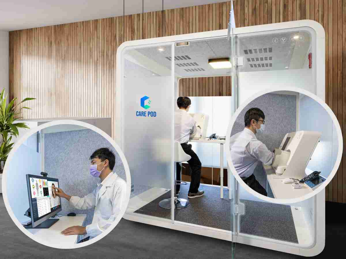 达擎于医疗科技展中展出＂远距诊疗舱＂，，以因应医疗数字化及社会高龄化趋势下、、复诊及慢性病患等族群对于远距看诊需求逐渐升高所推出的创新整合方案。。多功能合一、、高隐私性的远距诊疗舱可根据病患端与医师端的不同需求，，，，提供弹性化及客制化功能，，，，节省医生和病患的精力及时间