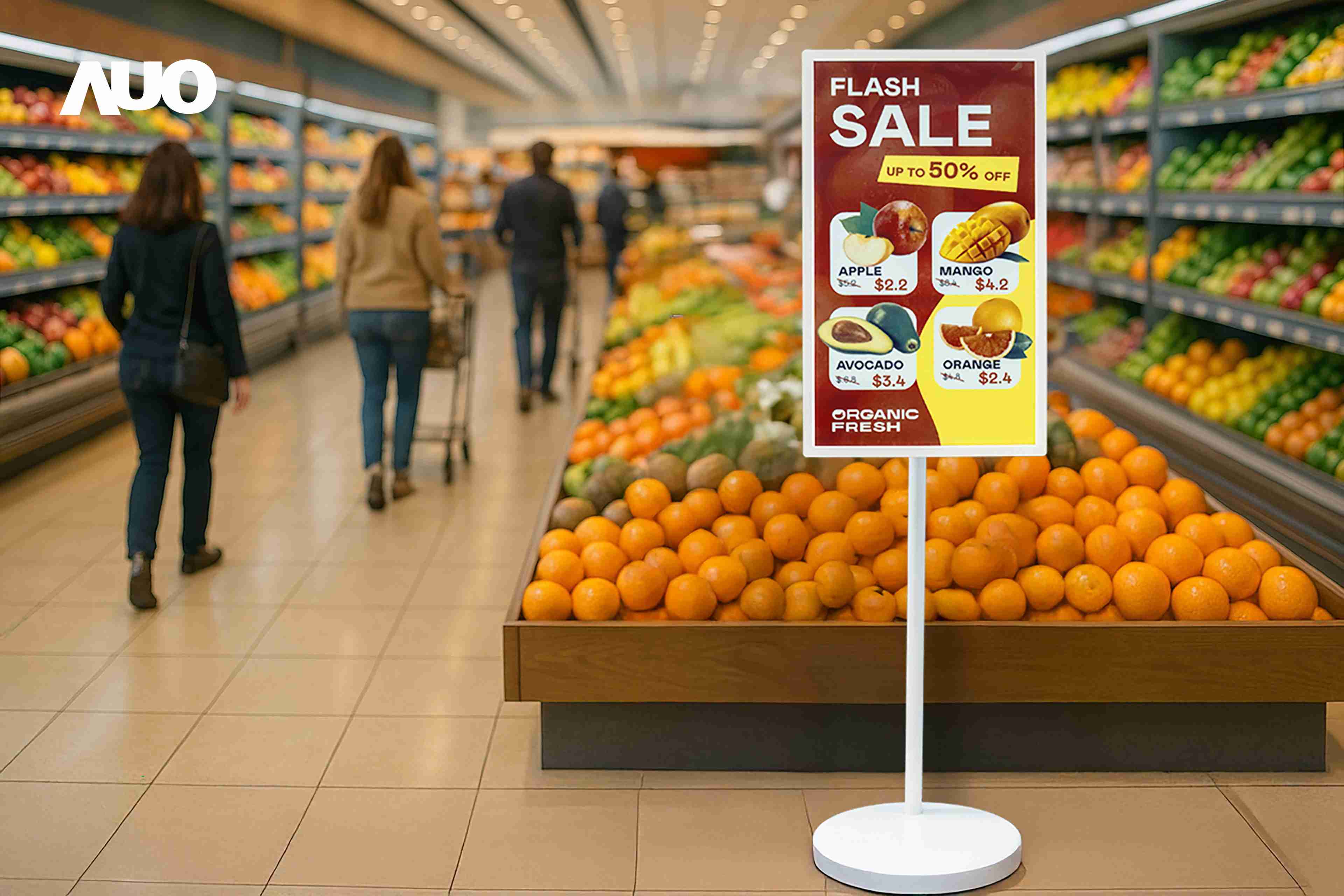 达擎首亮相低功耗、、全彩的〝aecoPost电子纸解决方案〞，，，，仅在更新画面时需要微量的电力驱动，，，无需布建电线的便捷设计，，，，使其可灵活应用、、随意置放，，，并可透过云端或行动装置app，，轻松管理及排程广告内容，，晋升店头营销利器。。。