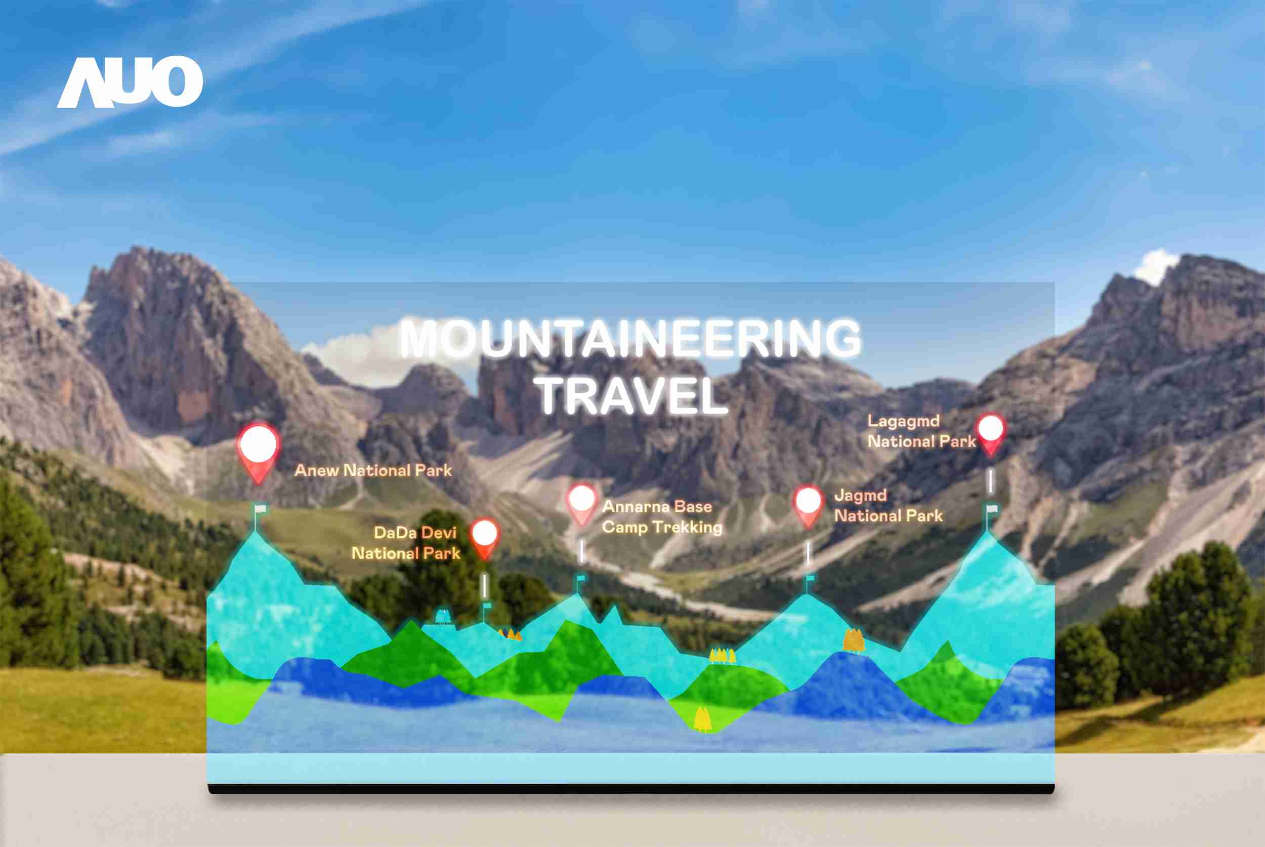 开云电子展示全球单片尺寸最大(*)42吋透明Micro LED显示器拼接而成的〝64吋透明Micro LED显示器〞，，，具备高透明度、、、、1,000 nits高亮度、、、广色域、、采用三边无边框的无缝拼接等多重特色，，，呈现超高清、、、细腻画质而不遮挡后方视觉，，，，满足层峰需求，，，可广泛运用于零售、、艺术展览或商业空间等场域